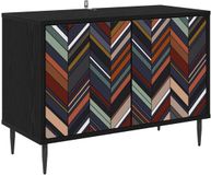vidaXL Tv-meubel OMMEN 69 x 33 x 50,5 cm Zwart eiken Bewerkt hout