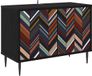 vidaXL Tv-meubel OMMEN 69 x 33 x 50,5 cm Zwart eiken Bewerkt hout