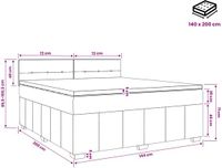 vidaXL Boxspringbed met matras en hoofdeinde, blauw, 140 x 200 cm, stof