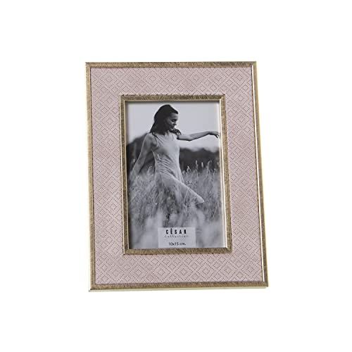 DRW Set van 2 fotolijsten - 10 x 15 cm - goud/roze