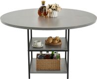 VEVOR Ronde Eettafel Keukentafel Houten (Alleen Tafel) Eettafel 120CM Grijs