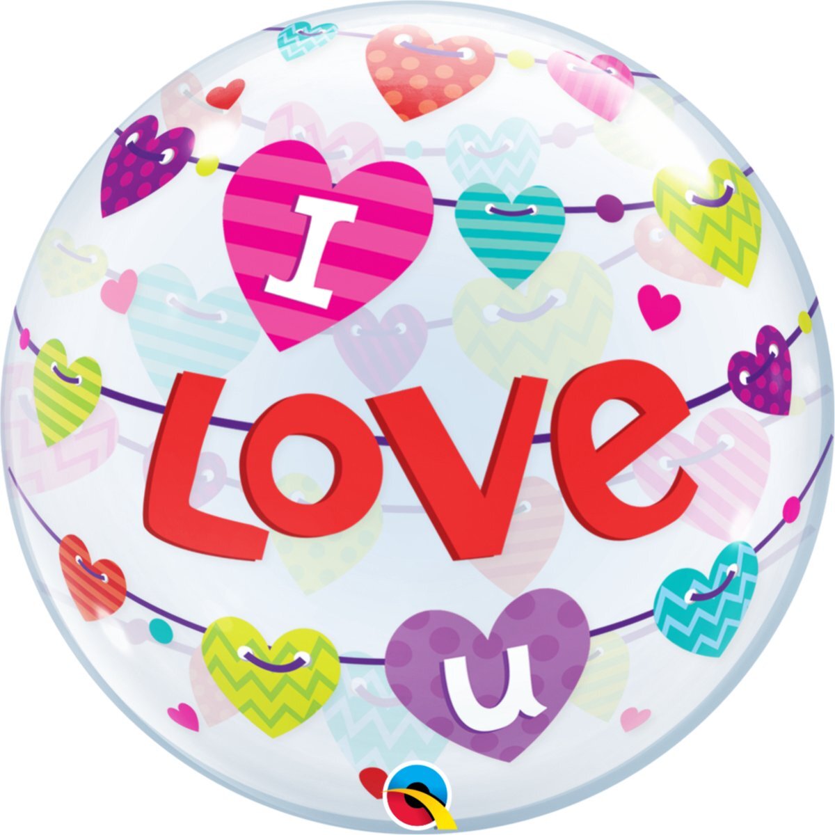 Qualatex Folieballon - I love u - Bubble - 56cm - Zonder vulling