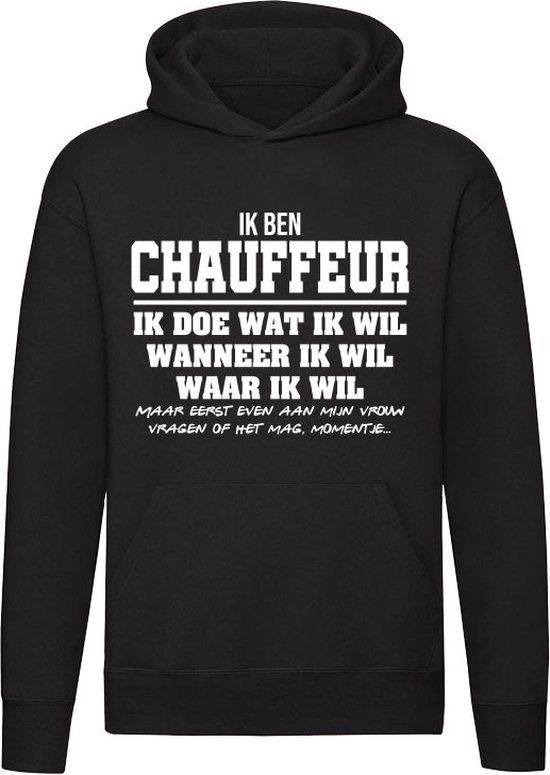 Chauffeur Trui Zwart - Unisex - Maat L - Katoen - Verjaardagscadeau