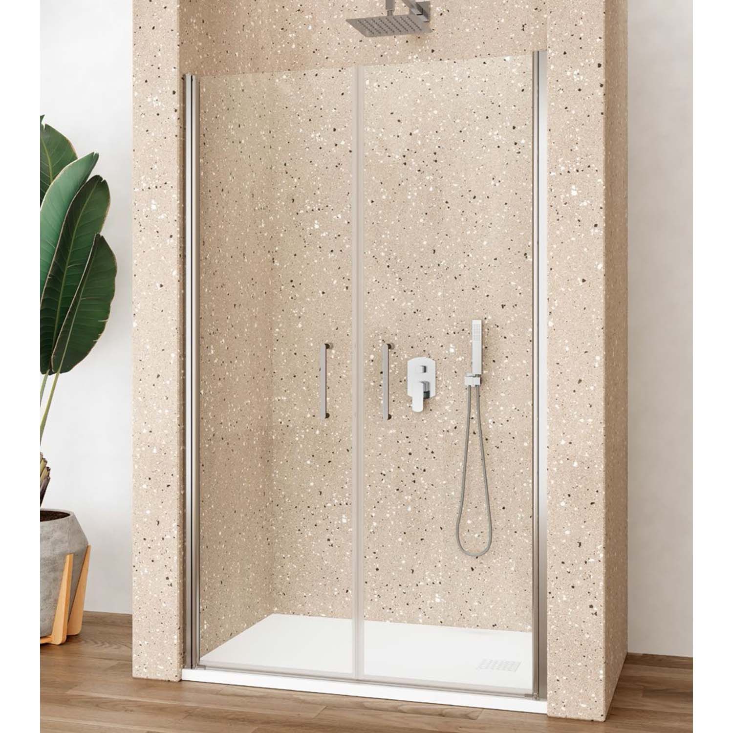 Lacus Nisdeur lacus giglio evo saloon 2 klapdeuren 80x200 cm helder glas chroom