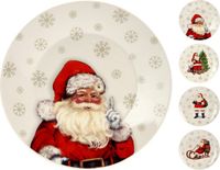 Nampook Koopman International Kerstborden - Ontbijtborden - 20,5 CM - Kerstman & Kerstboom Designs