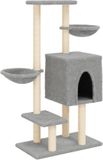 vidaXL Kattenmeubel met sisal krabpalen 117 cm lichtgrijs