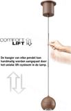 Artdelight Hanglamp Miami 1 lichts Ø 10 cm comfortlift koper brons