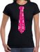 Bellatio Decorations Vrijgezellenfeest Stropdas T-shirt met Piemels - Dames - Zwart XXL
