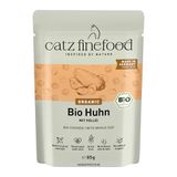catz finefood Organic Bio kattenvoer, kip, monoproteïne natvoer in biologische kwaliteit voor katten, diervriendelijke voeding met 94% vleesgehalte, Made in Germany, 6 x 85 g
