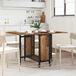 vidaXL Opklapbare eettafel met wielen, 130 x 80 x 76,5 cm, Oud hout