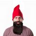 Fiestas Gnome/dwarf costume set - gnome hat red - with black long beard - polyester - Adultes