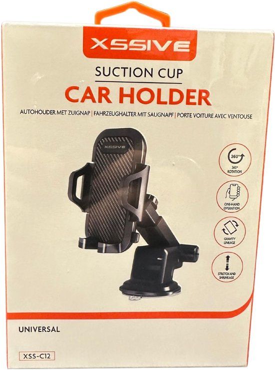 ReDirect Telefoonhouder Auto Dashboard / Telefoonhouder Auto Voorruit / Telefoon Houder Auto / iPhone Samsung - Zwart