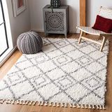 Safavieh Vloerkleed Demi In-ruit 122x183 cm Ivoorkleurig