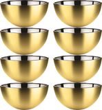 Svenska Living - 8x Kommetjes/schaaltjes - Mat Goud - RVS - D19 x 9.5 cm