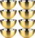 Svenska Living - 8x Kommetjes/schaaltjes - Mat Goud - RVS - D19 x 9.5 cm
