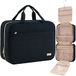 NISHEL Toilettas voor dames, draagbare hangende organizer voor grote shampoo, conditioner, kwastenset, make-upaccessoires, groot formaat, zwart, Zwart, L, Stijlvol