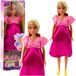 Anlily Robe longue en satin rose pour femme enceinte aux longs cheveux
