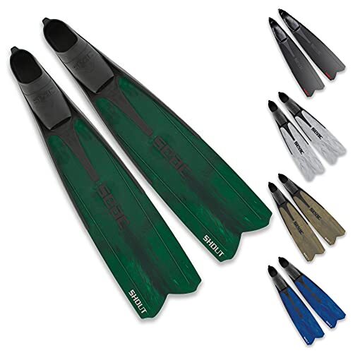 Seac Unisex Shout Long Fins voor Duiken, Groen, 3.5/5UK