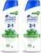 Head & Shoulders 2-in-1 Menthol Fresh Anti-Roos Shampoo - 300 ml - Voordeelverpakking - 2 stuks