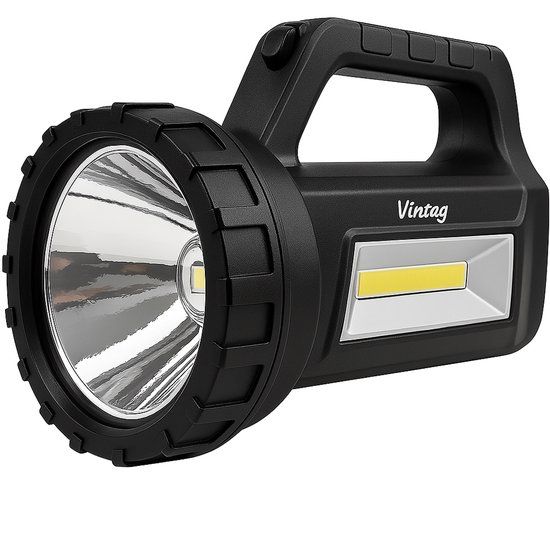 Vintag LED Zaklamp - 100 Lumen - Zwart - Batterij - 17 cm