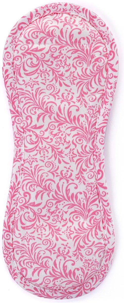 Bamboolik bio katoen wasbaar maandverband met klittenband - 3 stuks - wit roze