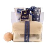 Accentra Badset SALSA ESSENCE OF BEAUTY voor vrouwen in gouden tas, met bodylotion, douchegel, schuimbad, witte thee- en neroligeur, luxe cadeau voor vrouwen