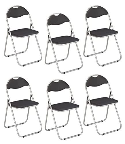 Haku-Möbel Klapstoel Set van 6 - Metaal - Zwart