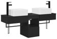 Ensemble de meubles de salle de bain 3 pièces Noir 130 x 41 x 80 cm Bois transformé
