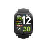 TECHMADE Smartwatch Tech Feel, ECG met één afstand, hartslag, zuurstof, sport, slaapmonitor, oproepmelding, compatibel met iOS en Android (Silver Case - Black Strap)