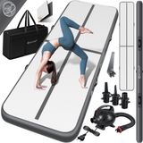 KESSER® Opblaasbare Gymnastiekmat Airtrack Fitnessmat 600x100x10 cm PVC Antraciet