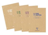 Clairefontaine 9883C Uninotes Gelijmd Cursusblok met 4 Gaten - A4 21x29,7 cm - 200 Pagina's Gelijnd + Kantlijn - Wit Papier 90 g - Omslag Gecoat Karton