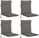 vidaXL - 4-delige hoogrugkussen GEMERT 4 pcs 100% Polyester Grijs
