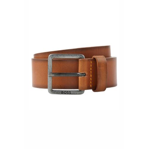 BOSS leren riem Jeeko cognac