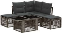 vidaXL Tuinbank - Set - 6 - st - Grijs - poly - rattan