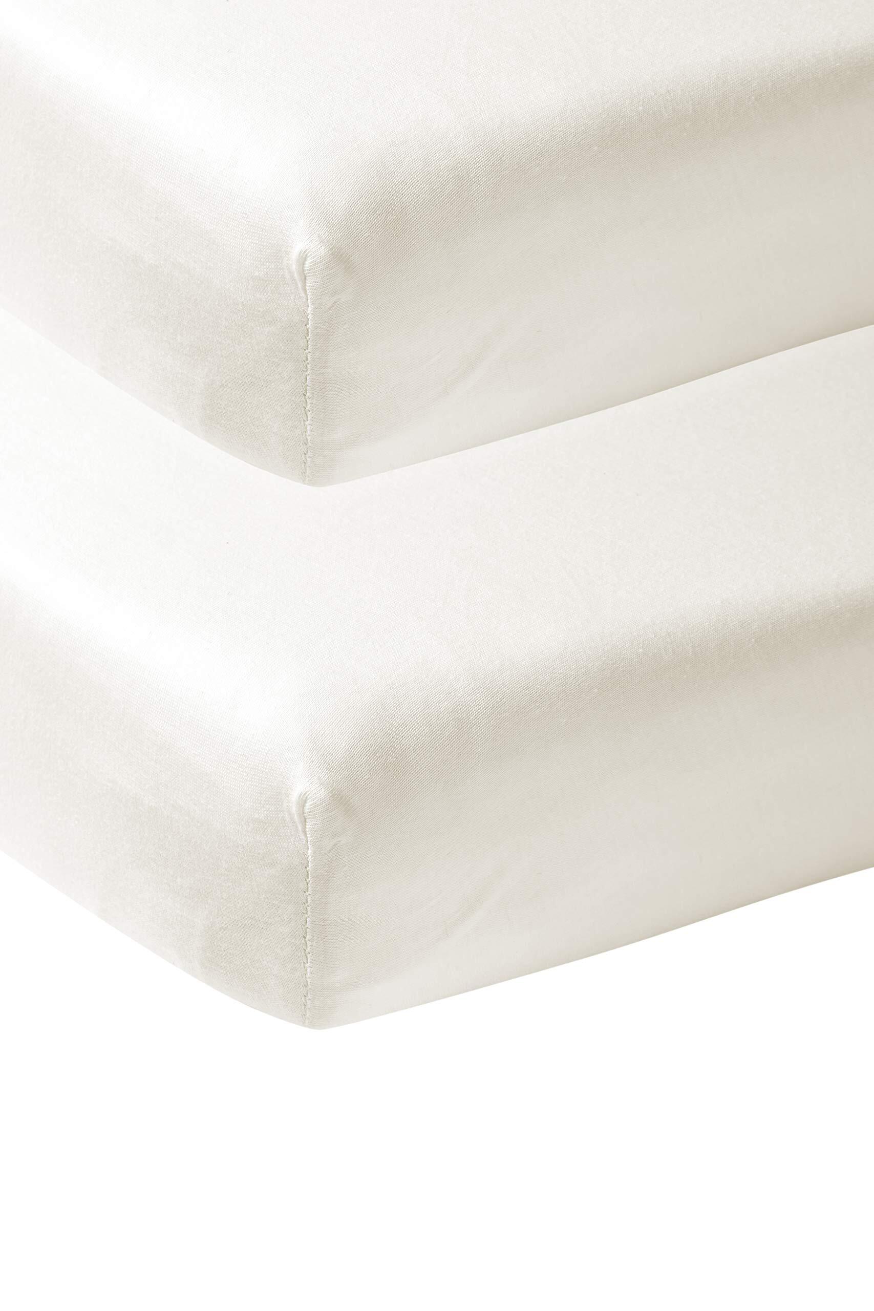 Meyco jersey hoeslaken 2-pack - 60x120 cm - offwhite