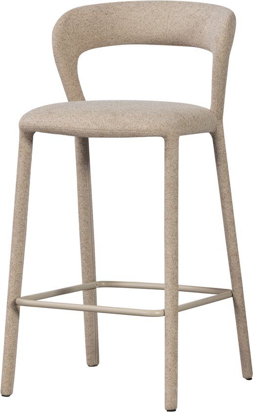 WOOOD Noble Barstoel - Geweven Stof - Zand - 95x48x52 cm
