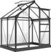 Outsunny serre - polycarbonaat - 190x132x201cm - grijs, transparant