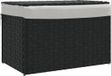 vidaXL Wasmand met deksel 55,5x35x34 cm poly rattan zwart