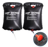 Merkloos Campingdouche 20 Liter - Set van 2 - Draagbare Zonne-verwarmde Douche