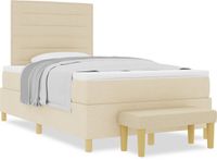 vidaXL Boxspringbed met hoofdeinde Crème 200 x 120 cm Stof