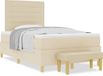 vidaXL Boxspringbed met hoofdeinde Crème 200 x 120 cm Stof