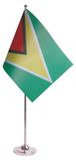 OEM Guyanese tafelvlag, 22x15 cm, satijn met metalen voet