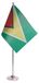 OEM Guyanese tafelvlag, 22x15 cm, satijn met metalen voet