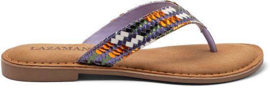Lazamani Tess Dames Teenslippers Leer Lilac - Maat 38