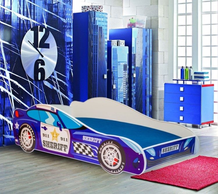 Viking Choice Autobed - Kinderbed - 140x70cm - met matras - paarsblauw