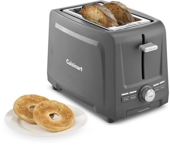 Cuisinart Core Broodrooster 2 sneetjes – extra lange sleuven – Bagel – High-Lift QuickView – Enkel sneetje en ontdooien – Boost +30 s – afwerking in steen-grijs