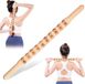 Unyqoos® Guasha-massageapparaat van beukenhout, 57 cm – 20 bolletjes, ergonomisch gebogen, Gua Sha massageapparaat voor rug, buik, benen, nek en schouders