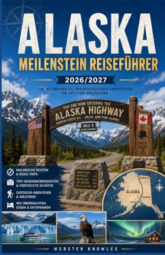 ALASKA MEILENSTEIN REISEFÜHRER 2026/2027: Fahrstrecken, Raststätten und kleine Städte entlang des Weges