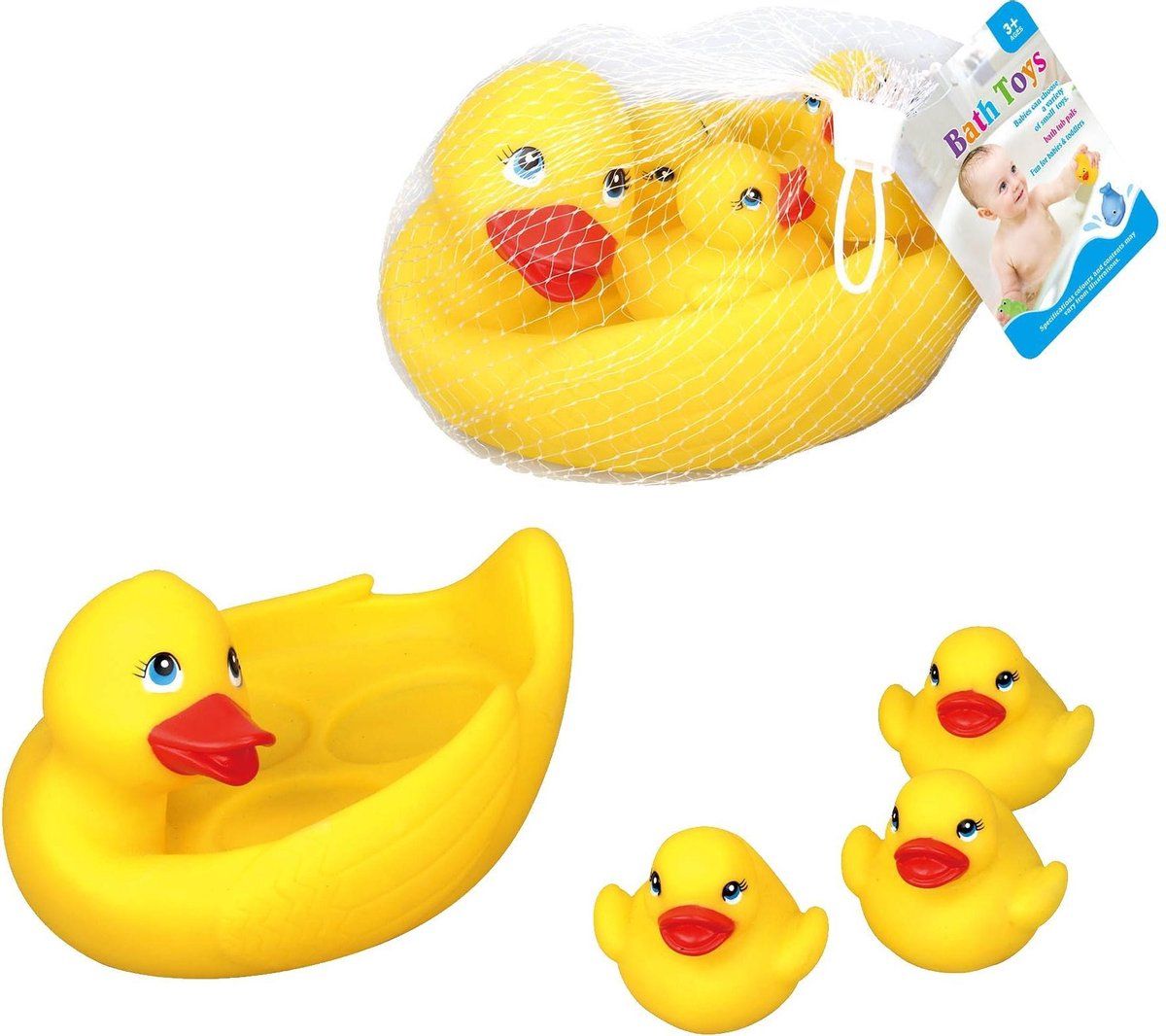 Jollity Works Badeenden Set - Geel - Rubber - 8719075490877