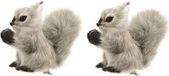 Decoris Grijze Eekhoorns op Clip Kerstboomdecoratie 8 cm - 2 stuks